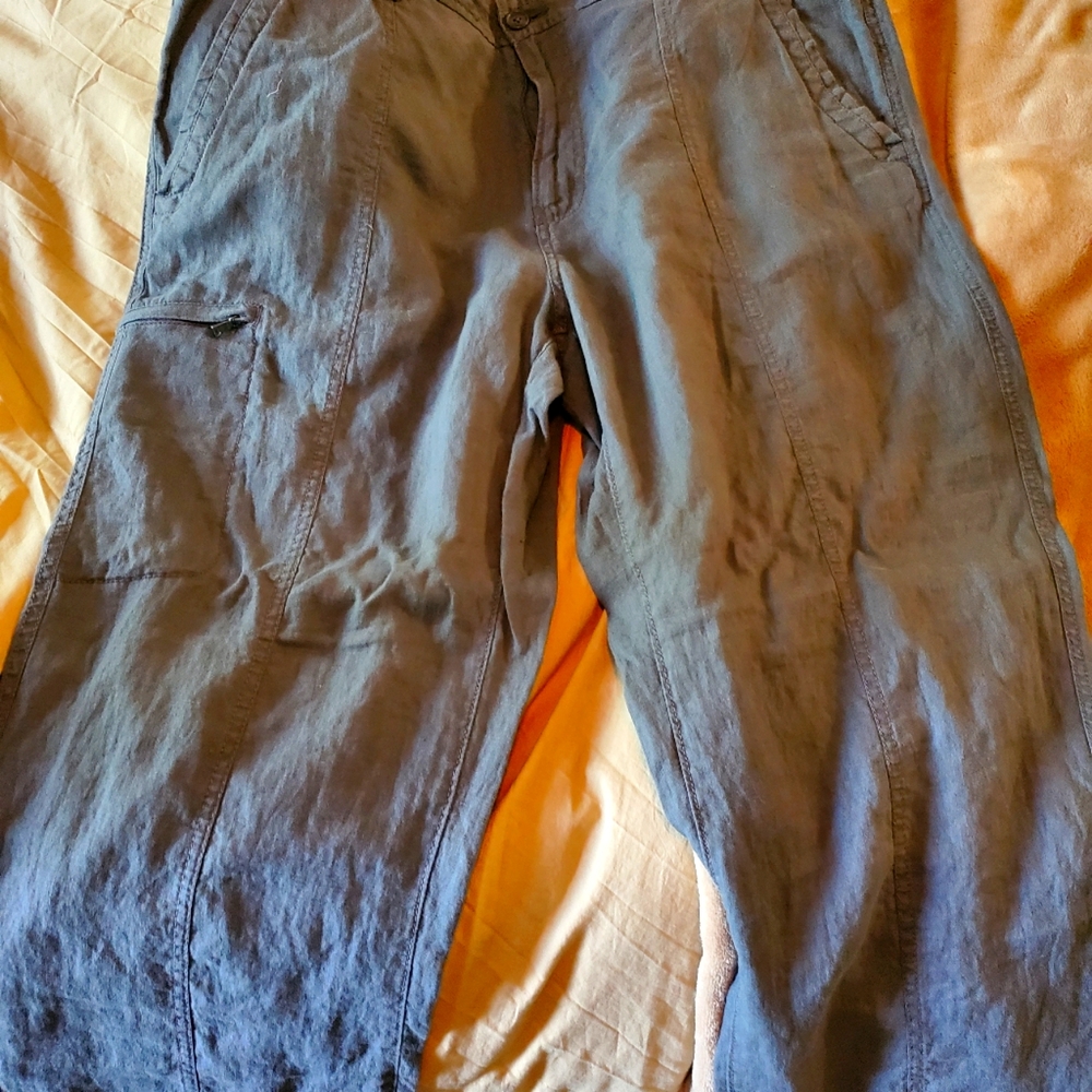 NWT Calvin Klein gray linen pants 38x30 straight fit